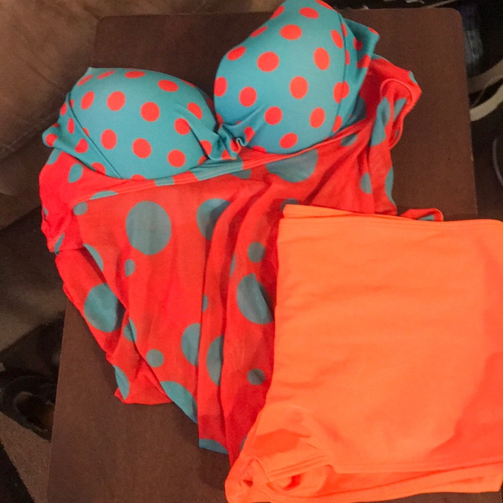 Orange and Blue Tankini